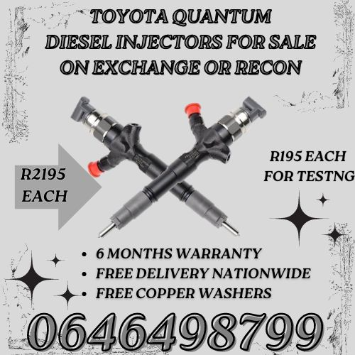 Toyota Quantum diesel injectors for sale on exchange 6 months warranty