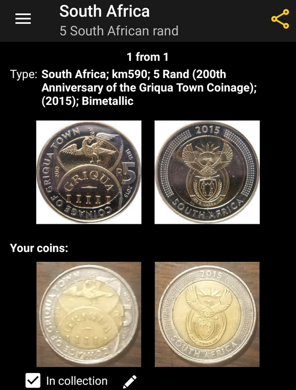 South Africa R5 Coin. 200 yr Anniversary Griqua Town Currency