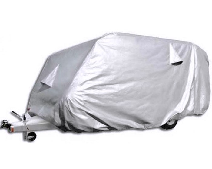 CARAVAN COVERS -HIGH DENSITY POLYURETHANE WOVEN WITH A LOW-DENSITY WATER-RESISTANT COATING.
