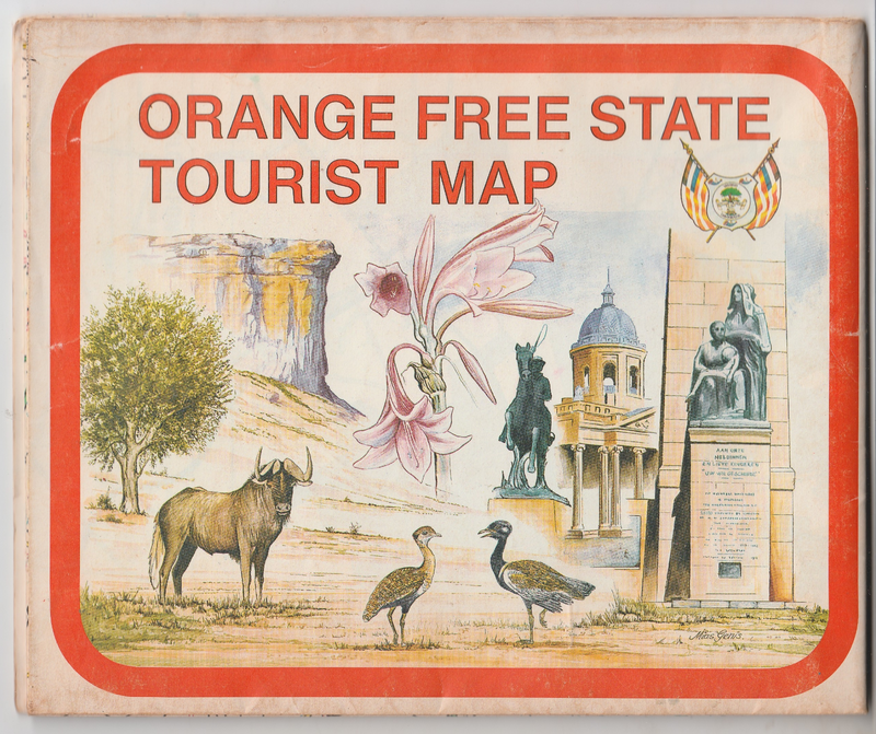 1990 Orange Free State Tourist Map / Oranje-Vrystaat Touristekaart