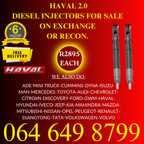 Haval 2.0 diesel injectors for sale on exchange