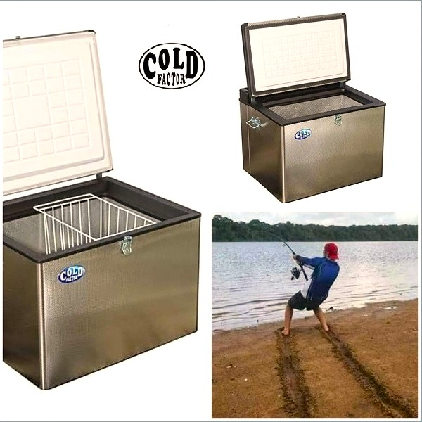 THE COMPACT AND PORTABLE COLD FACTOR 90LITRE 3-WAY CAMPING FREEZER.