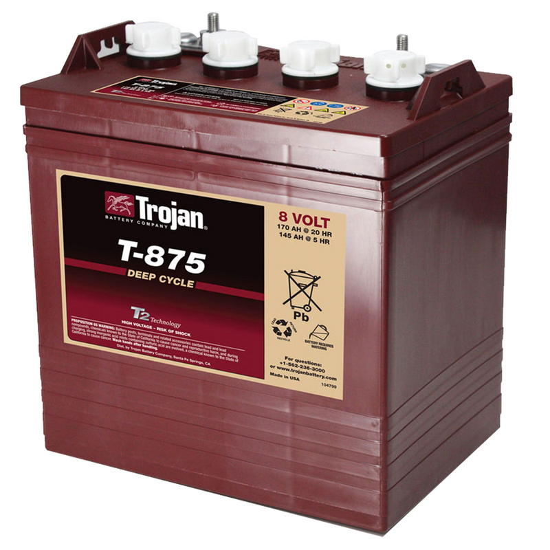 Trojan T875 8volt 170ah Golf Cart Battery - Maiden Electronics Battery Fitment Centre