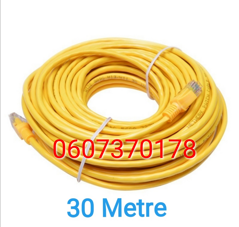 Network Lan Cable 30 Metre Length Yellow Colour (Brand New)
