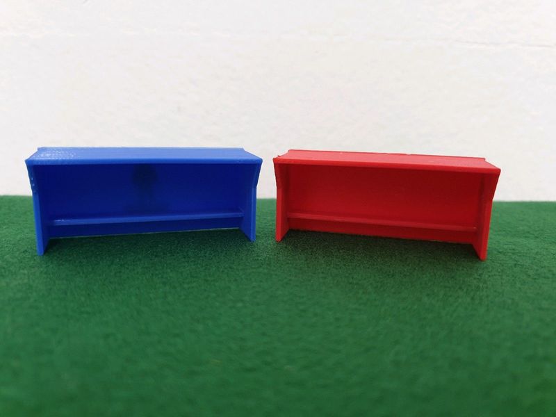 Subbuteo Red and Blue Dugouts Set