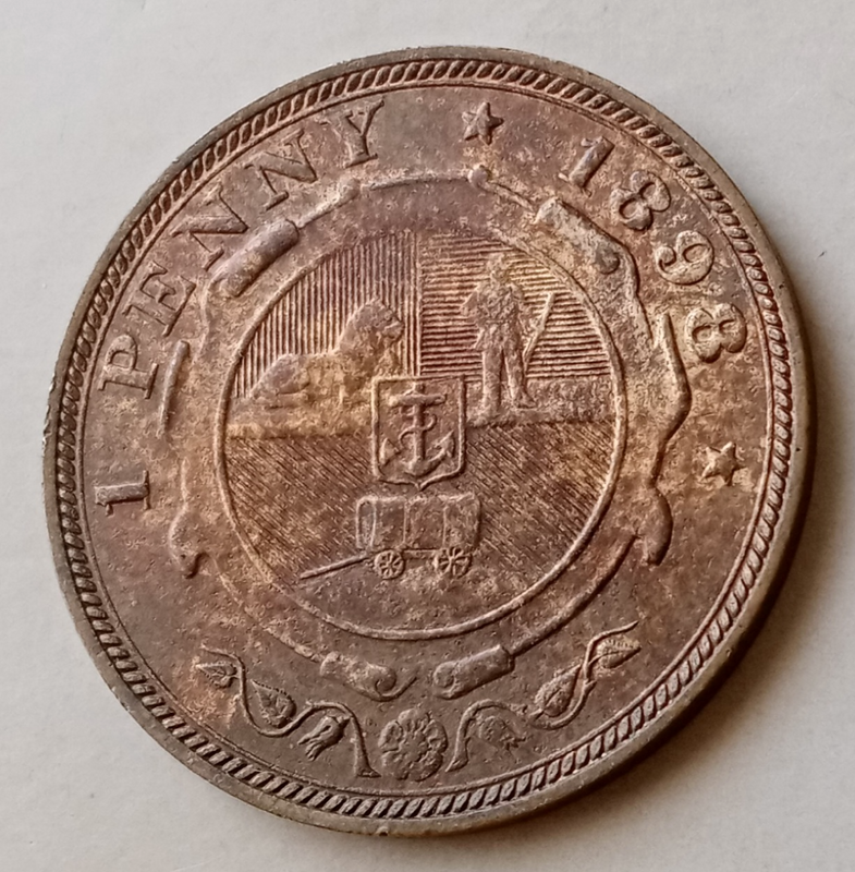 High grade 1898 ZAR Kruger penny in AU&#43;