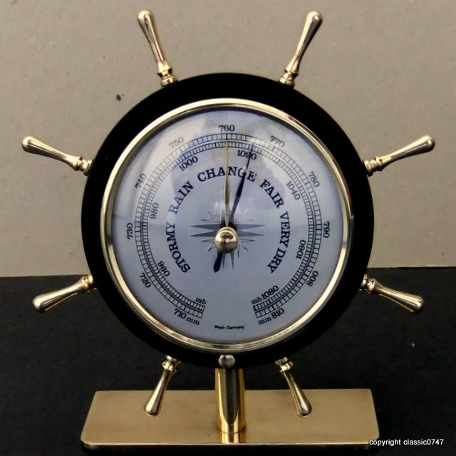 Barometer Made in Germany Ø 120-68mm x H125mm Solid Brass