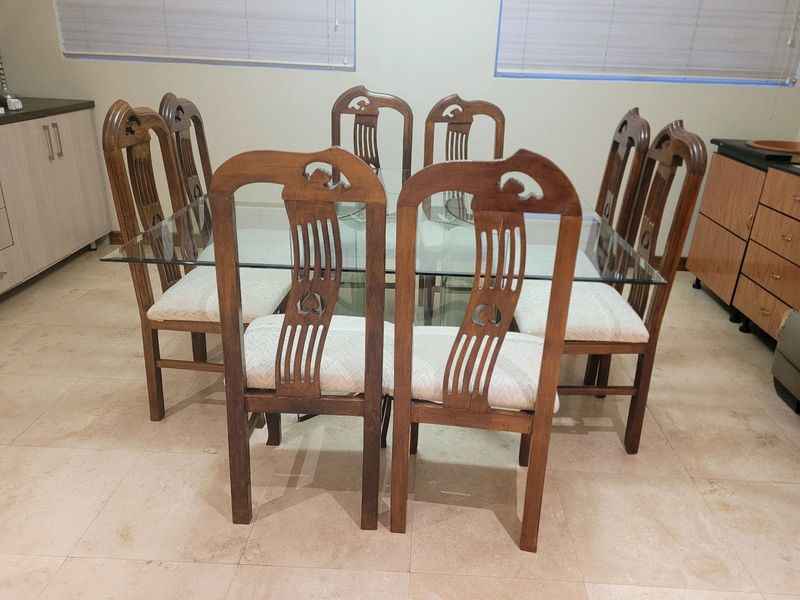 Glass Dining Table and 8 chairs