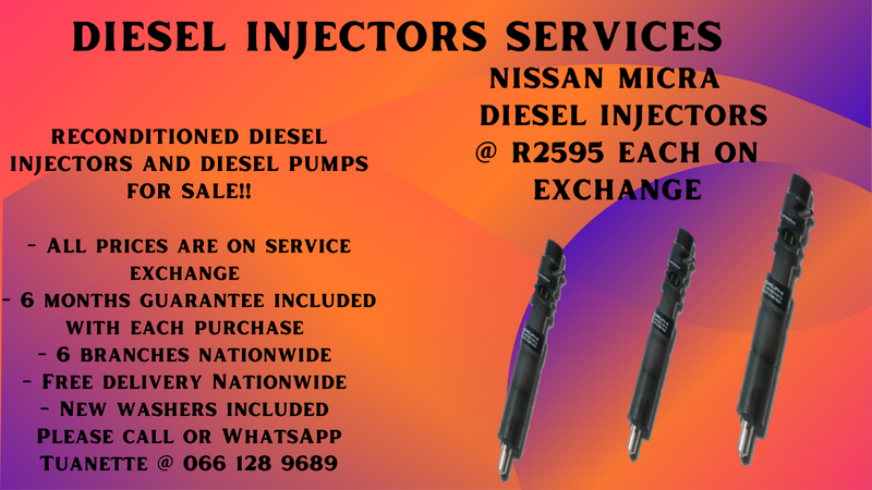 NISSAN MICRA DIESEL INJECTORS FOR SALE ON EXCHANGE OR TO RECON YOUR OWN