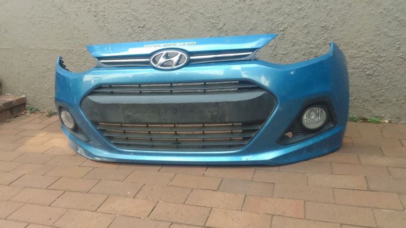 NEATLY USED COMPLETE FRONT BUMPER FOR HYUNDAI I10 GRAND HATCHBACK 2016 MODEL.
