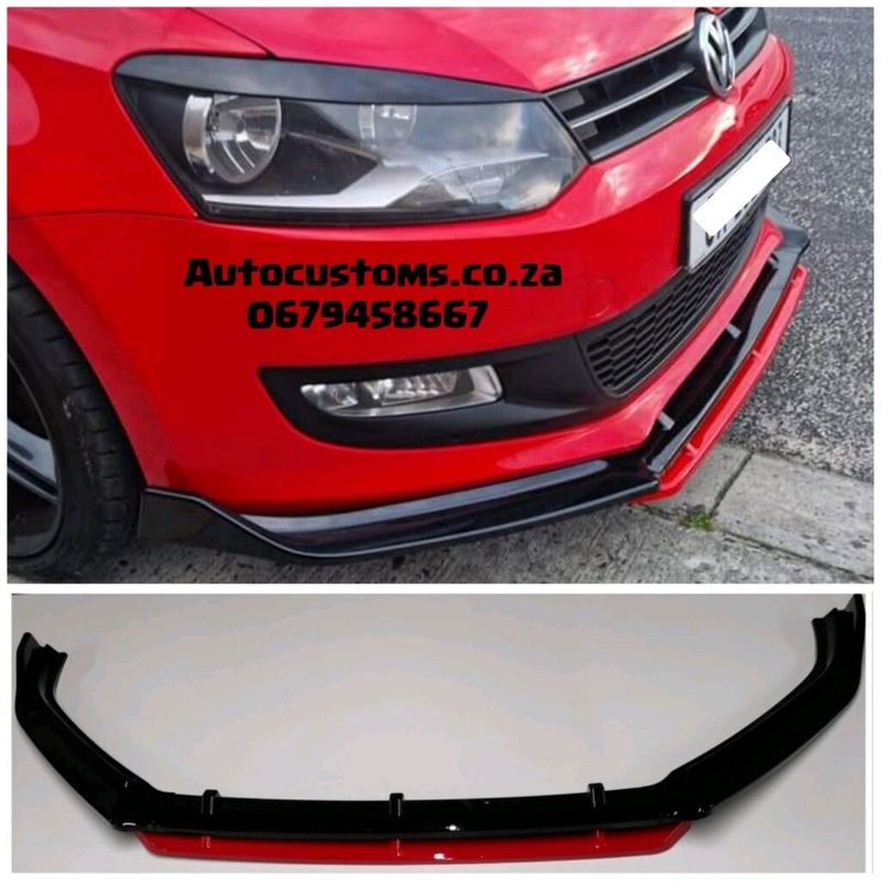 VW Polo 6 Front Lip With Red Detail