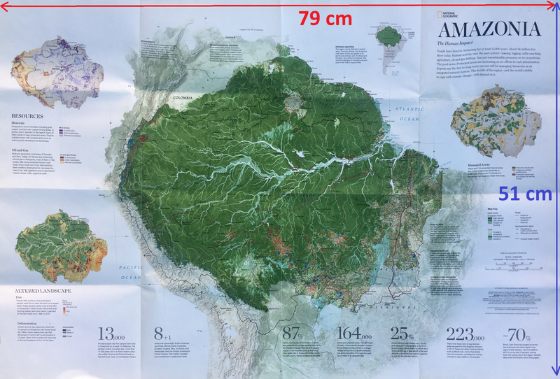 National Geographic Amazonia Map/Poster (NEVER USED) - Ref. B205 - Price R350
