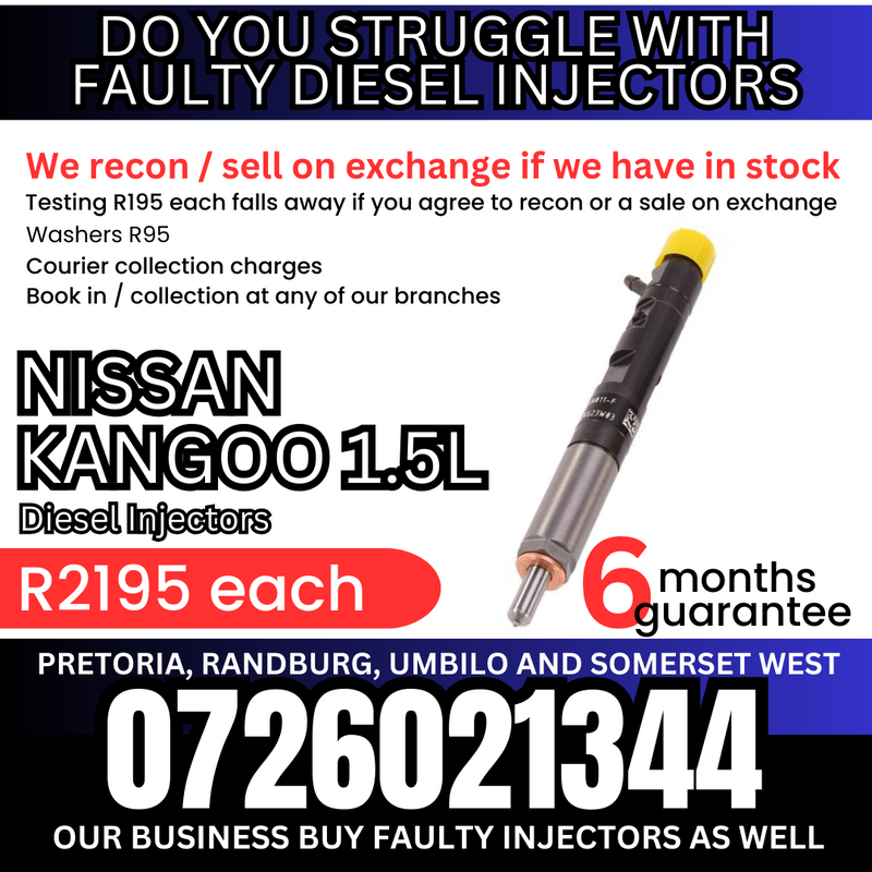 Nissan Kangoo 1.5L diesel injectors for sale