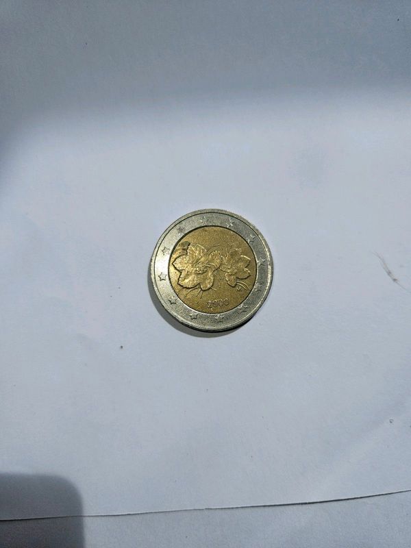 2000 Finland 2 Euro Cent Coin.