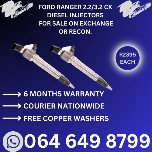 Ford Ranger 3.2 diesel injectors for sale on exchange - 6 months warranty.
