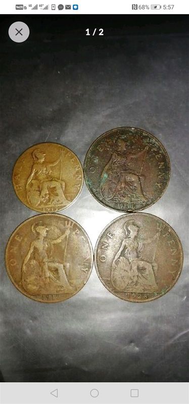 1915,1917,1928,1936 one penny