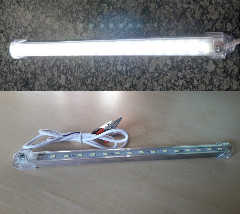 12V LED Rigid 30cm Strip Lights With On/Off Switch: Ideal For Use As Loadshedding Lamps. Brand New.