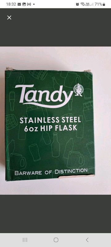 Tandy stainless steel hip flask