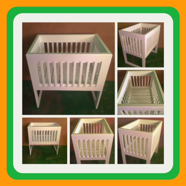 Nursery   - Baby Cot Interim Farmhouse series 1000 - White stained