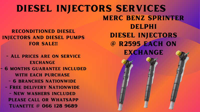 MERCEDES BENZ SPRINTER DELPHI DIESEL INJECTORS FOR SALE ON EXCHANGE OR TO RECON YOUR OWN