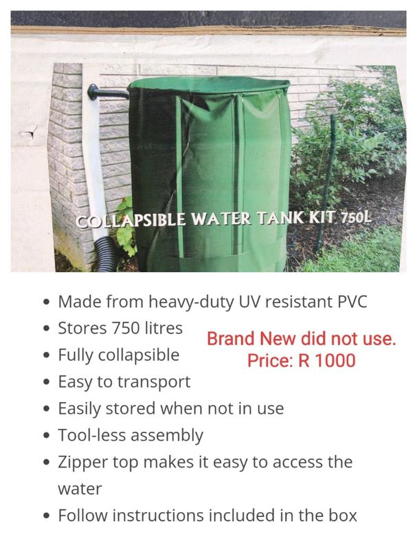 Collapsible Water tank New one 750 liters