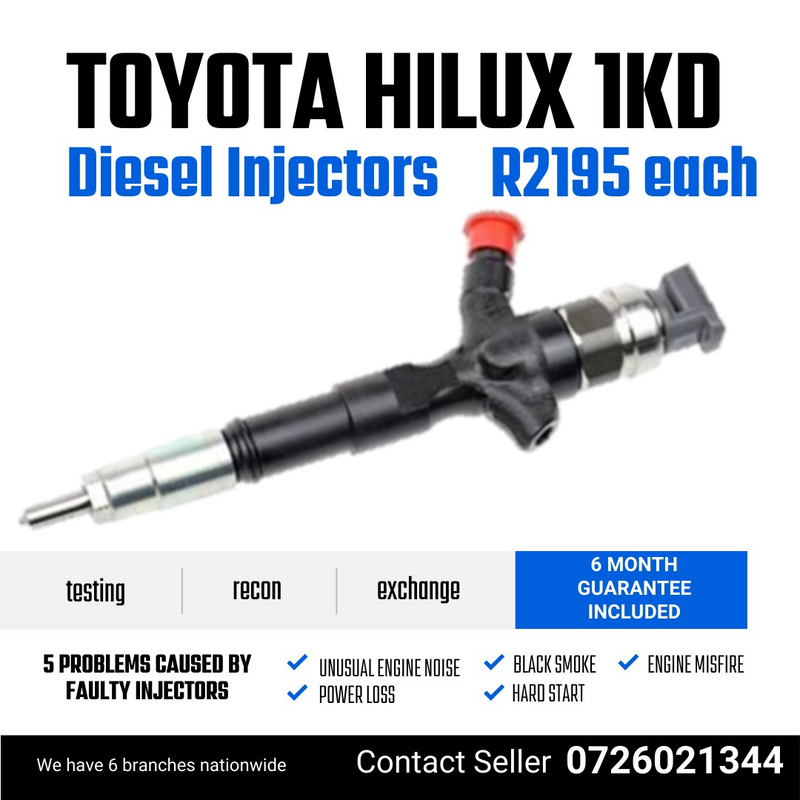 Toyota Hilux 1KD diesel injectors for sale