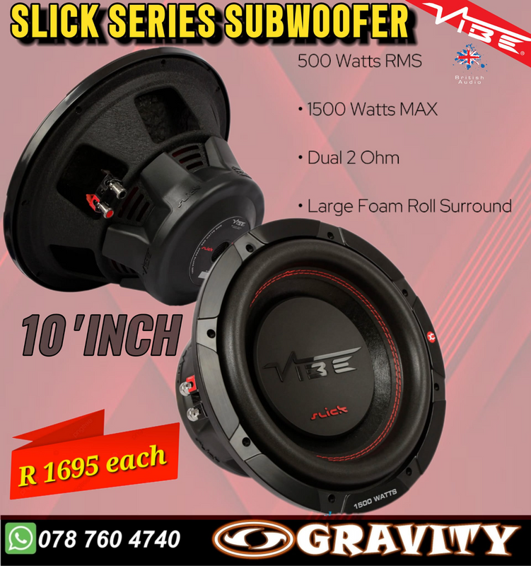 Vibe Audio - Slick Series - 10&#34; DVC Subwoofer - 500w RMS - Gravity Audio Durban