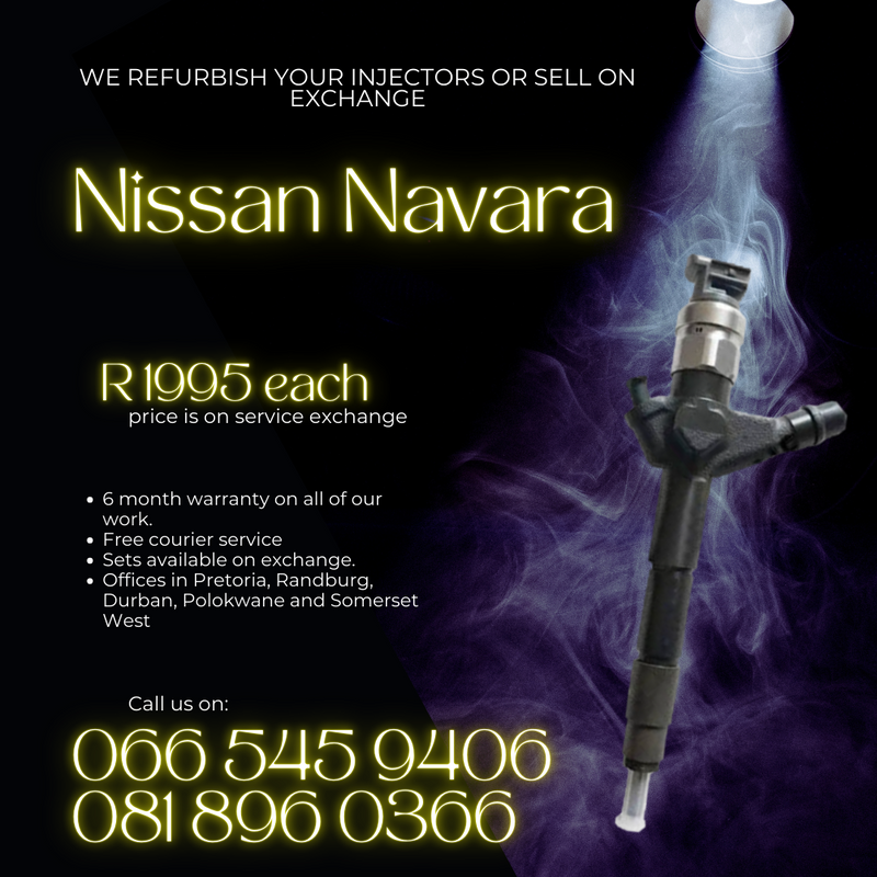 NISSAN NAVARA DIESEL INJECTORS FOR SALE ON EXCHANGE WITH WARRANTY