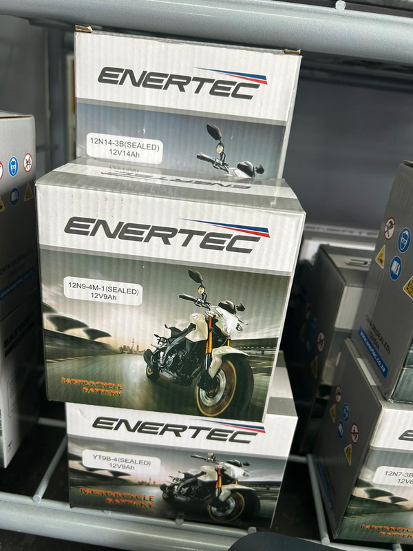 CODE - DENB000 Full range of motorcycle batteries, Enertec the obvious choice, High quality material