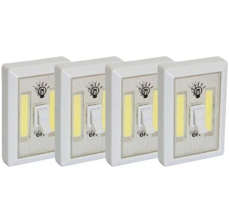 Brand New! Wireless LED Wall Switch- Night light for load shedding- Battery operated- 4pack!