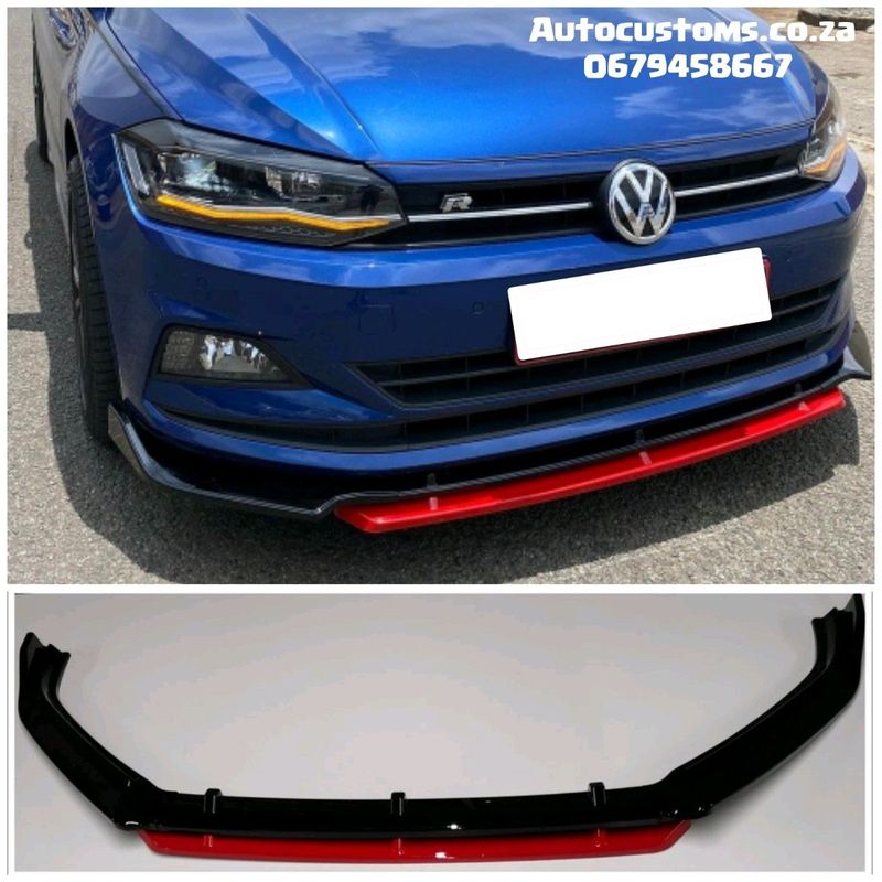 VW Polo 8 Front Lip With Red Detail