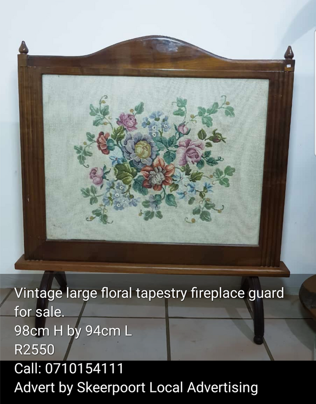 Vintage large tapestry fireplace guard for sale