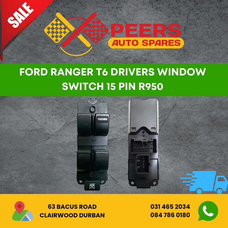 FORD RANGER T6 DRIVERS WINDOW SWITCH 15 PIN