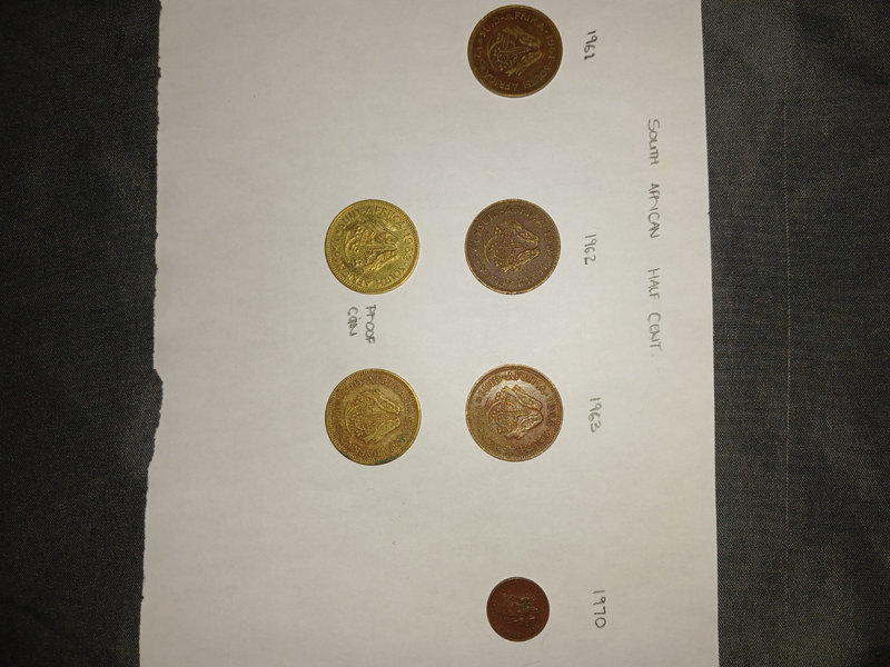 Old South African 1cent coins