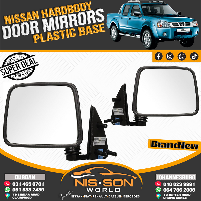 NISSAN HARDBODY DOOR MIRRORS (PLASTIC BASE)