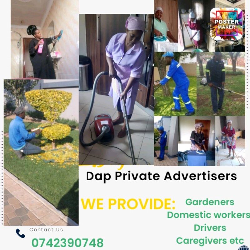 We provide professional Drivers, Domestic workers, Caregivers, Gardeners,etc