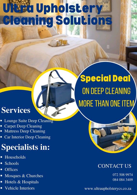 upholstery/carpet and house cleaning