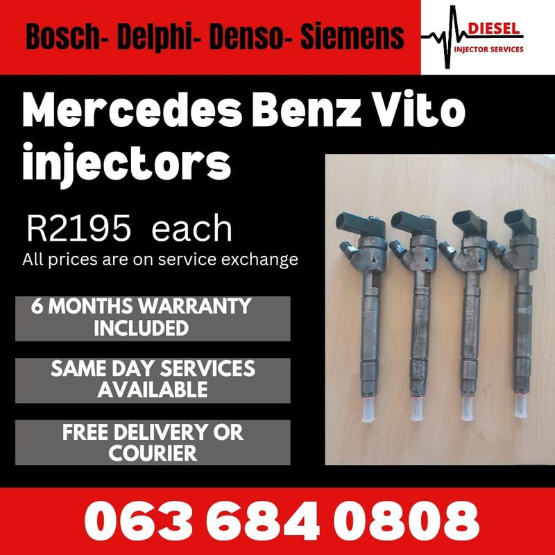MERCEDES BENZ VITO 115 DIESEL INJECTORS FOR SALE WITH WARRANTY ON