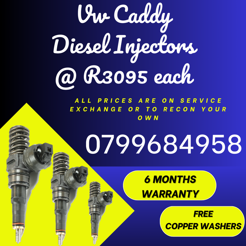 VW CADDY DIESEL INJECTORS/ WE RECON AND SELL ON EXCHANGE