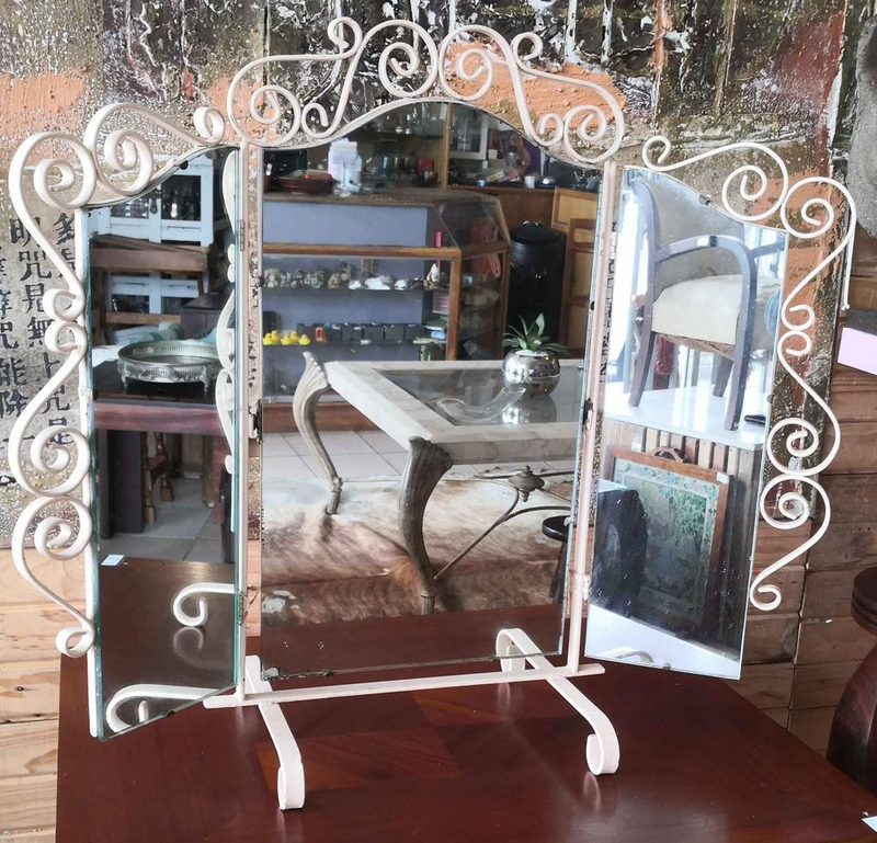 Beautiful Wrought Iron Three Mirror Vanity Stand. R800