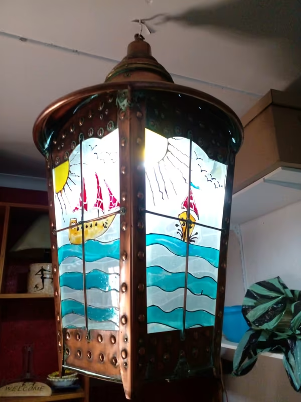 Sail Ship era Ship LAMP - made from solid COPPER and BRASS.  Found years ago Dbn storeroom.