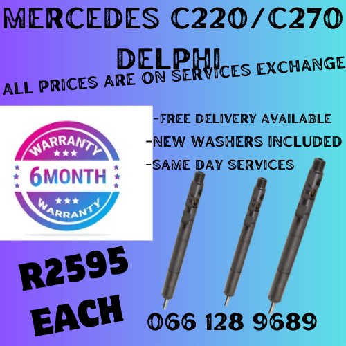 MERCEDES C220 7 C270 DELPHI DIESEL INJECTORS FOR SALE ON EXCHANGE OR TO RECON YOUR OWN