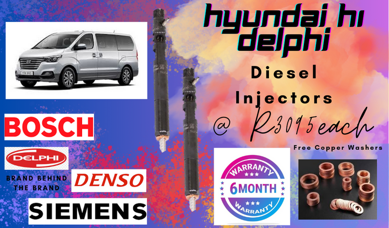 HYUNDAI H1 DELPHI DIESEL INJECTORS/ FREE COPPER WASHERS