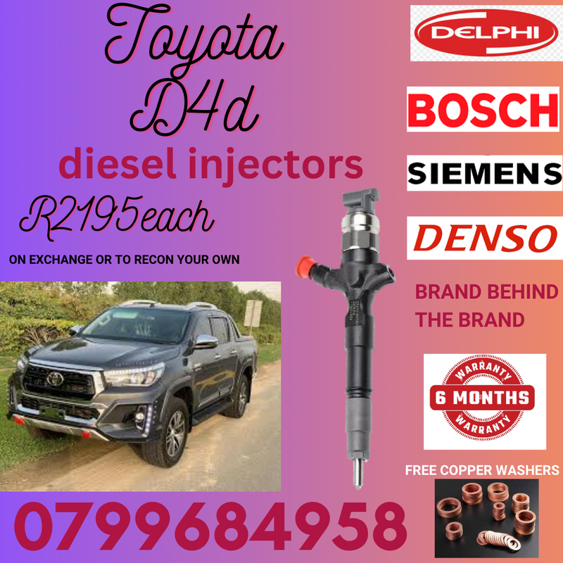 TOYOTA D4D DIESEL INJECTORS/ WE RECON AND SELL ON EXCHANGE