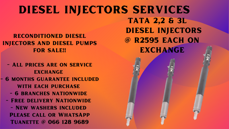 TATA 3L DIESEL INJECTORS FOR SALE ON EXCHANGE OR TO RECON YOUR OWN