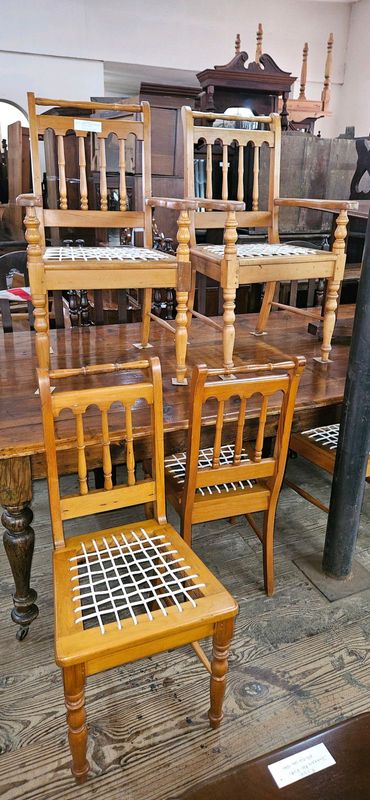6-pc Yellow-wood Riempie Chair SET