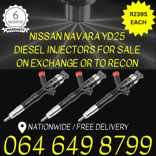 Nissan Navara YD25 diesel injectors for sale on exchange or we recon - 6 months warranty