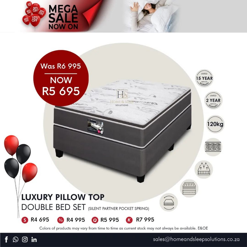Mega Sale Now On! Up to 50% off selected Home Furniture Luxury Pillow Top Bed Set