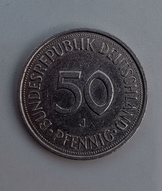 1981 German Bundesrepublik Deutschland 50 Pfennig (J) Coin For Sale