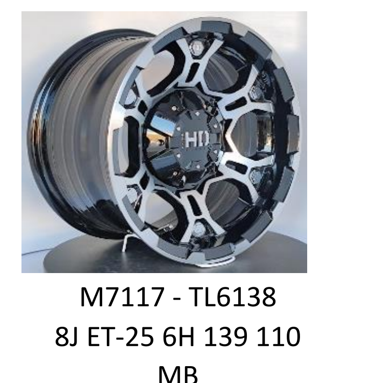 New 15&#34; magwheels in black/silver to fit bakkies and 4x4&#39;s with 6 holes, 6x139pcd.